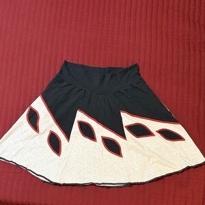 House of Vansickle Black/Gray/Red Design A-Line Skirt Size Large